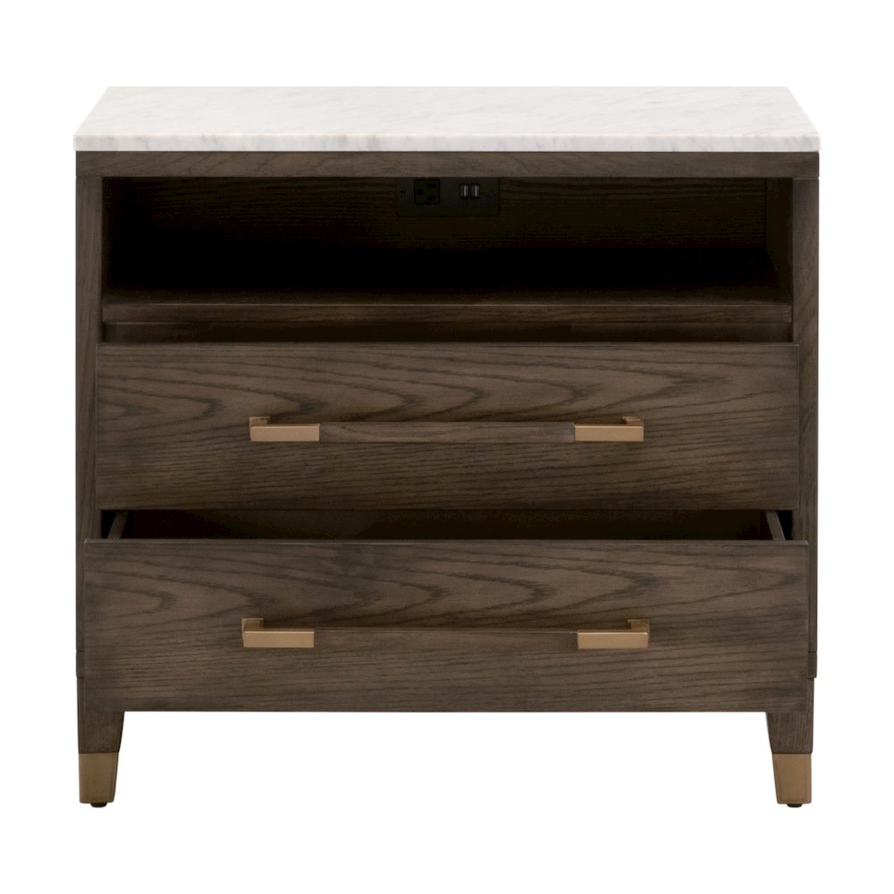 Bronze Bay Transitional Cambria 2-Drawer Nightstand. Picture 2