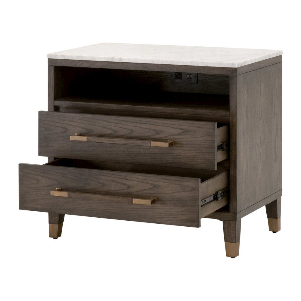 Bronze Bay Transitional Cambria 2-Drawer Nightstand. Picture 4