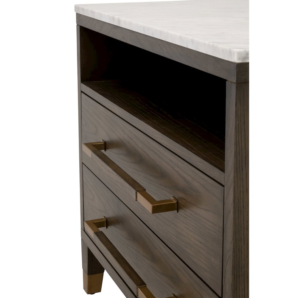 Bronze Bay Transitional Cambria 2-Drawer Nightstand. Picture 10