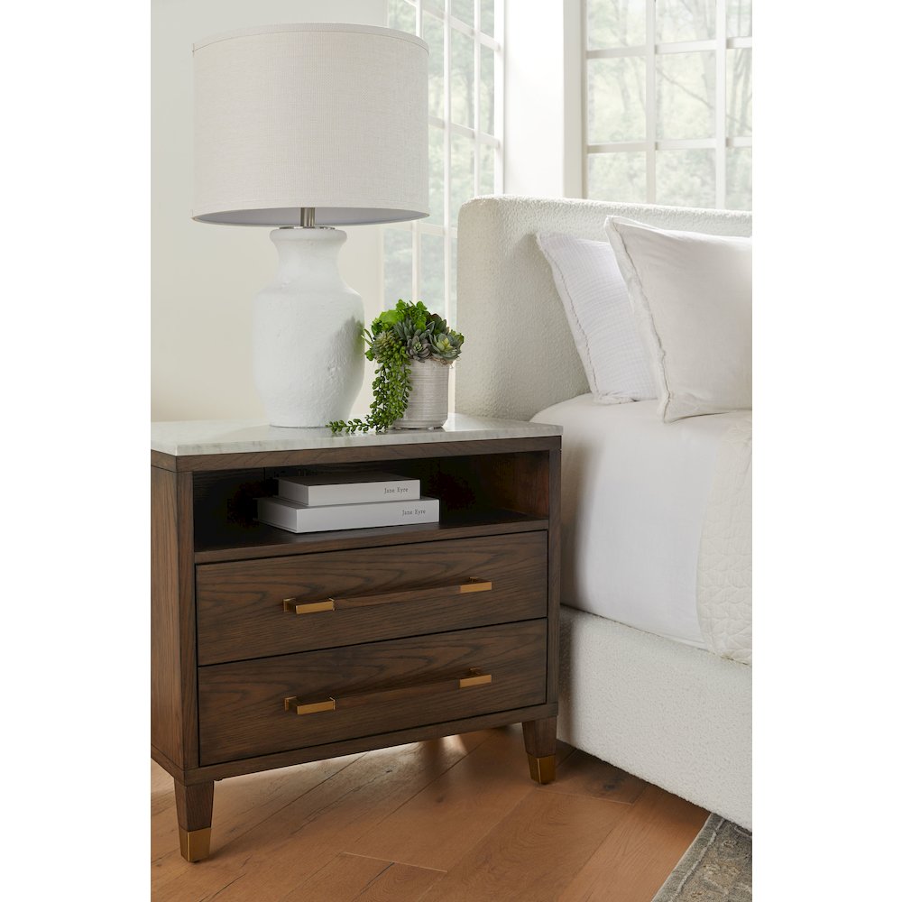 Bronze Bay Transitional Cambria 2-Drawer Nightstand. Picture 12