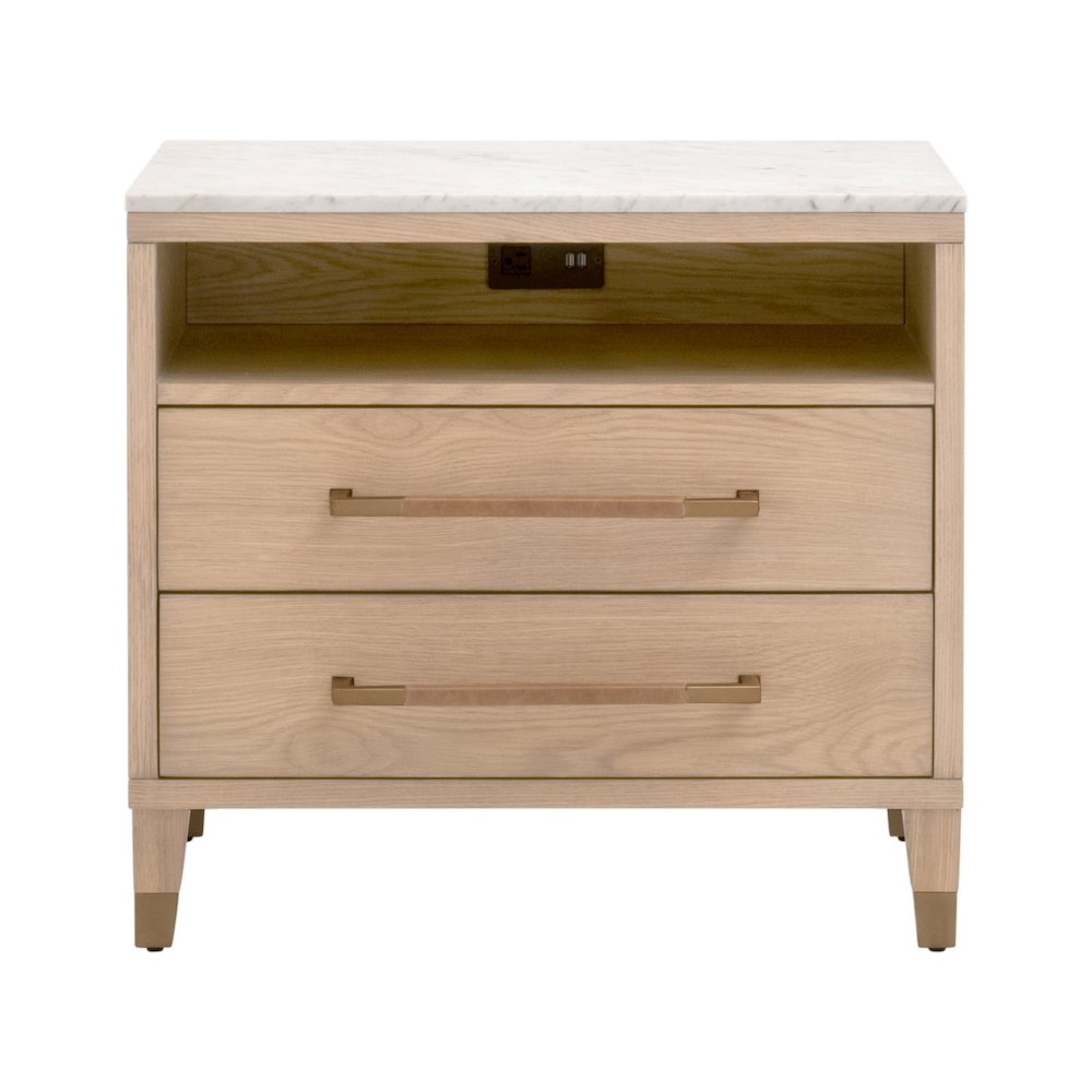 Bronze Bay Transitional Cambria 2-Drawer Nightstand. Picture 1