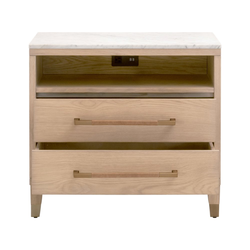 Bronze Bay Transitional Cambria 2-Drawer Nightstand. Picture 2