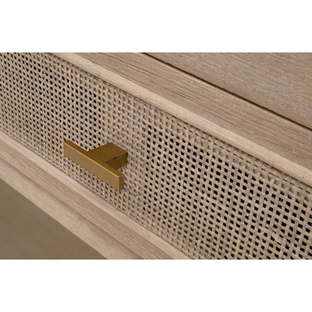Bella Antique Transitional Cane 2-Drawer Entry Console. Picture 6