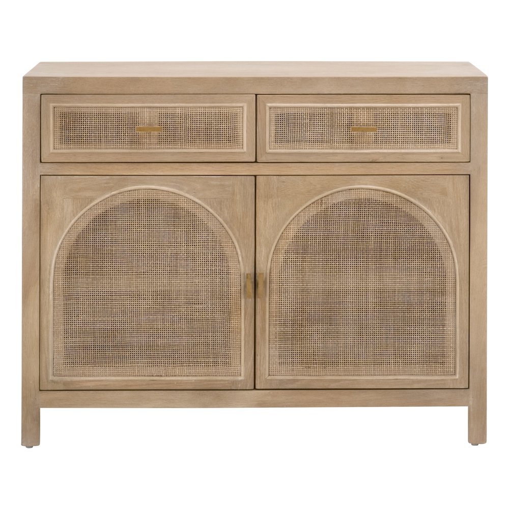 Bella Antique Transitional Cane Media Cabinet. Picture 1
