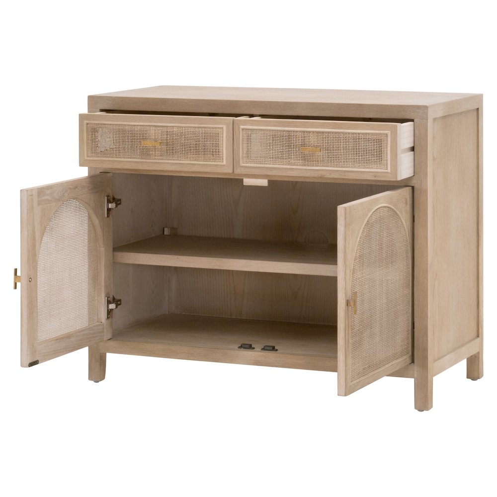 Bella Antique Transitional Cane Media Cabinet. Picture 5