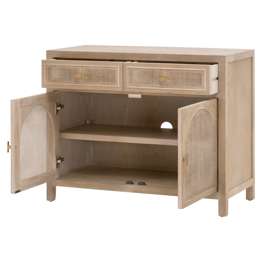 Bella Antique Transitional Cane Media Cabinet. Picture 6