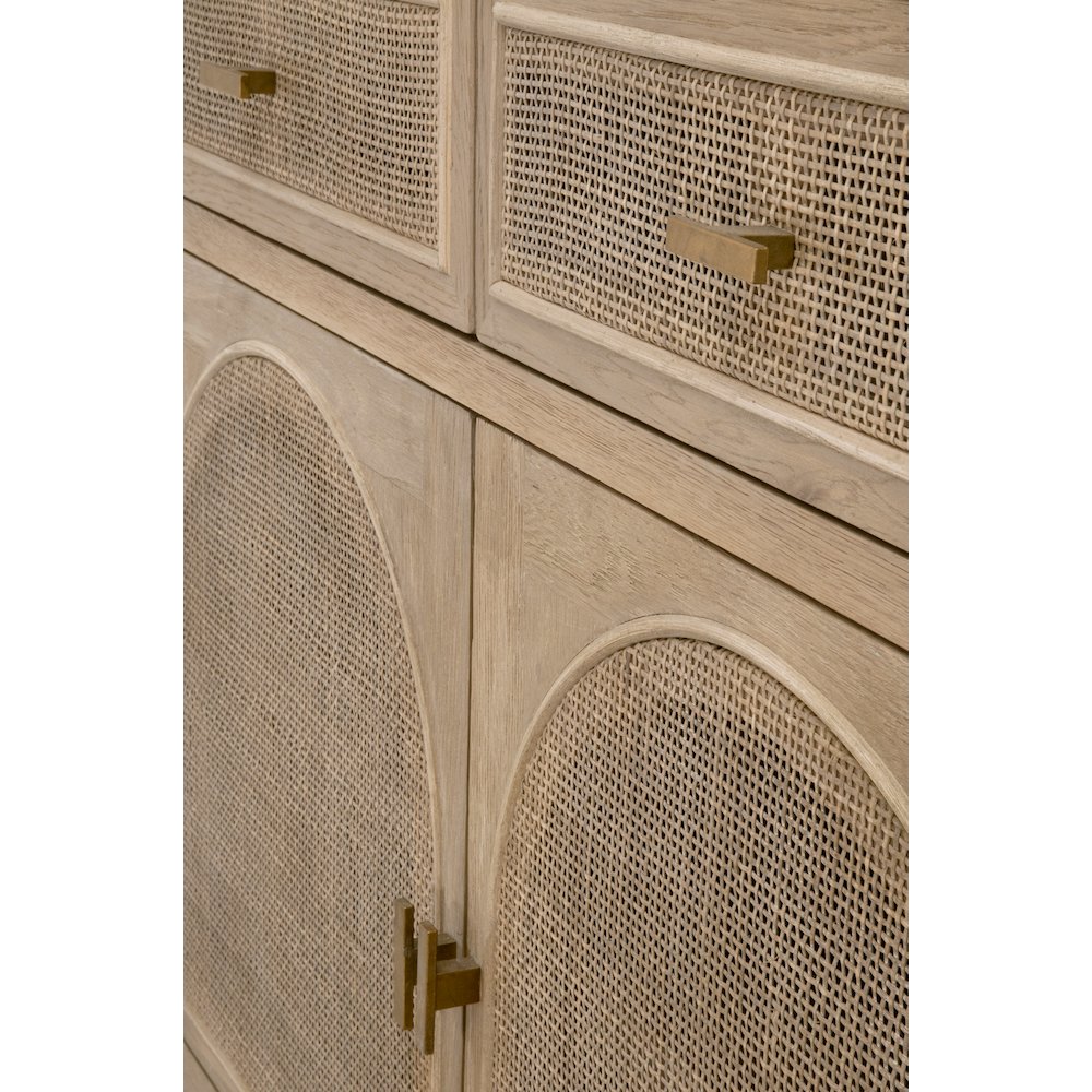Bella Antique Transitional Cane Media Cabinet. Picture 8