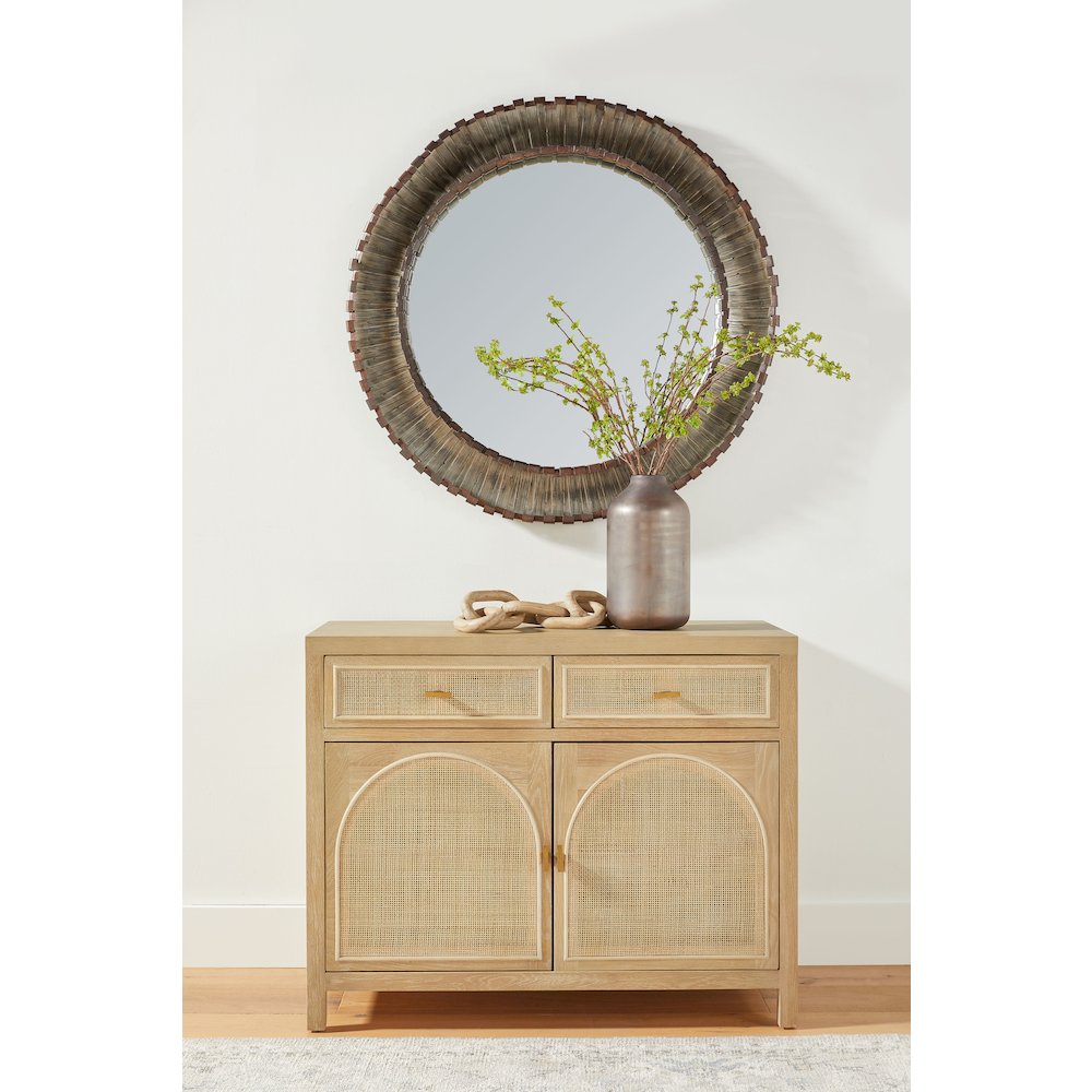 Bella Antique Transitional Cane Media Cabinet. Picture 11