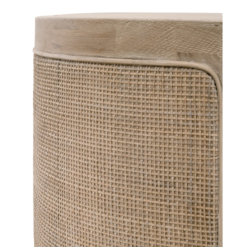 Bella Antique Transitional Cane End Table. Picture 3