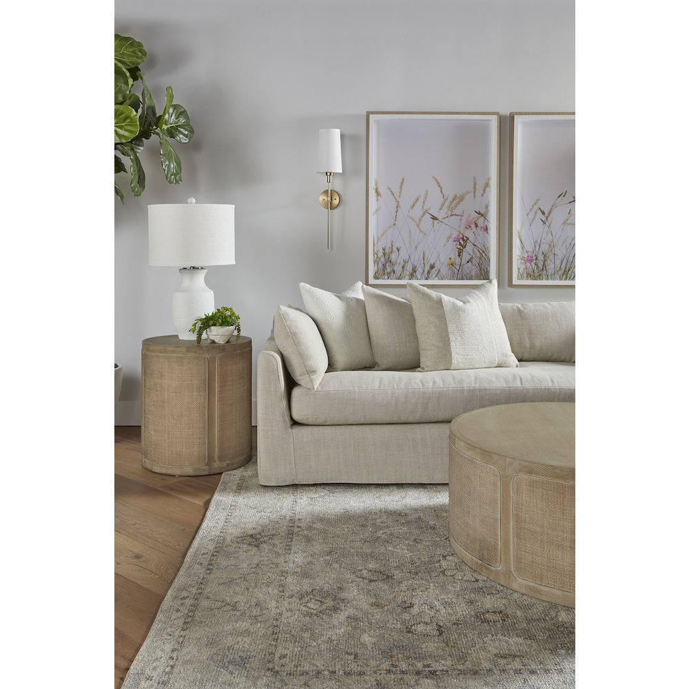 Bella Antique Transitional Cane End Table. Picture 5