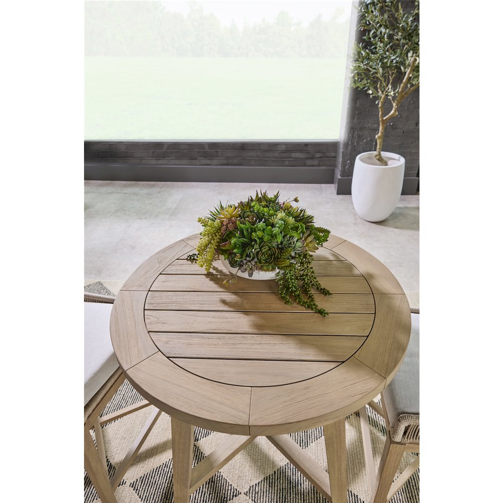 Woven - Outdoor  Transitional Carmel Outdoor 36" Round Counter Table. Picture 7