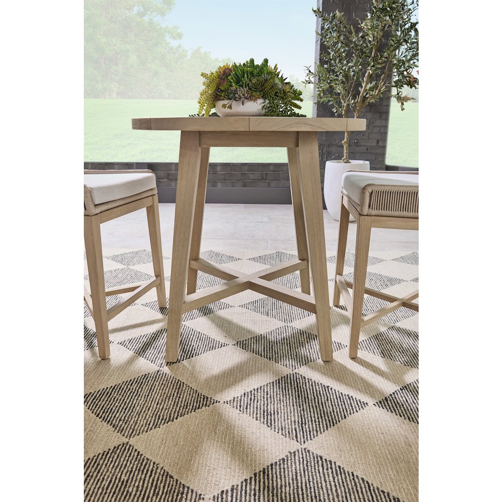 Woven - Outdoor  Transitional Carmel Outdoor 36" Round Counter Table. Picture 8