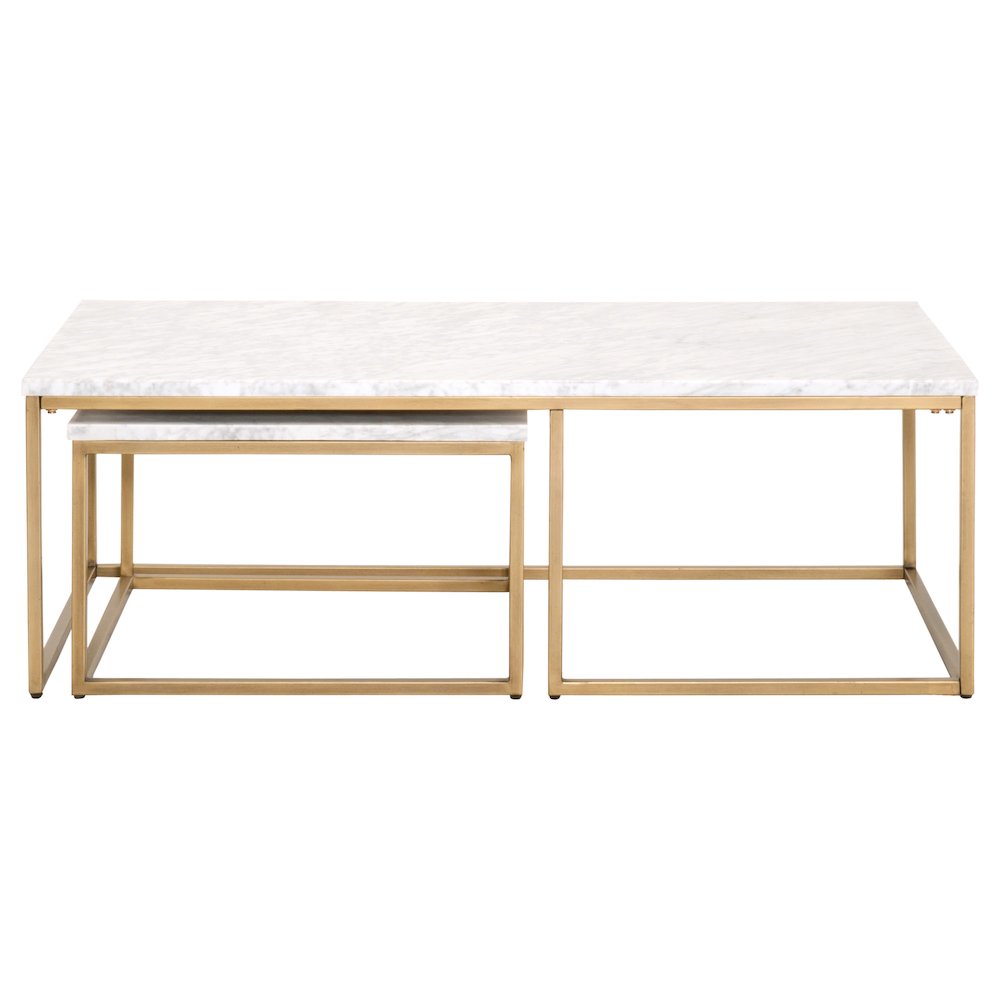 Traditions Transitional Carrera Nesting Coffee Table. Picture 1
