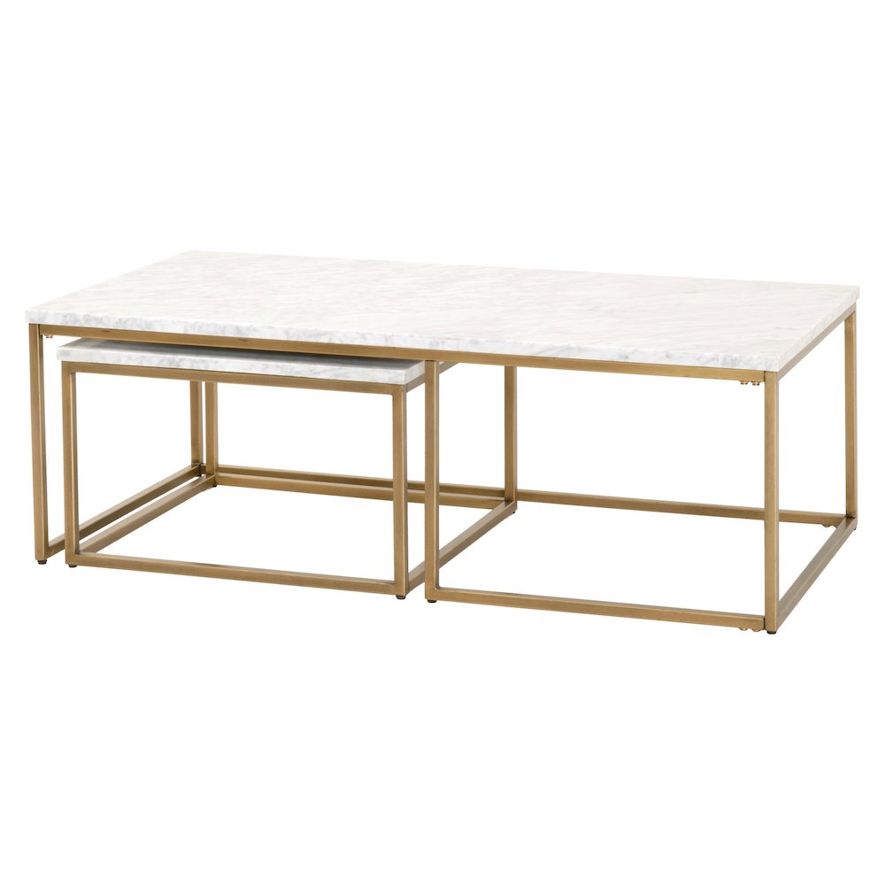 Traditions Transitional Carrera Nesting Coffee Table. Picture 3
