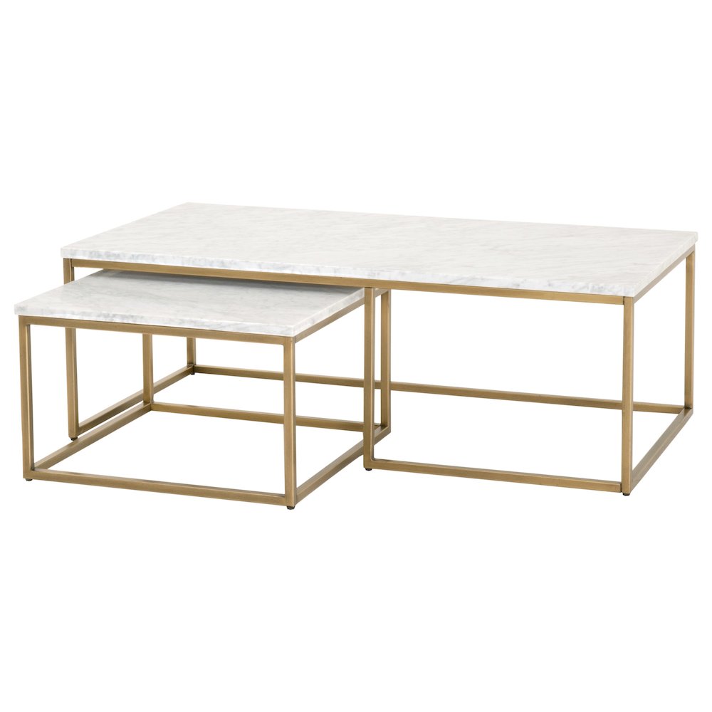 Traditions Transitional Carrera Nesting Coffee Table. Picture 4