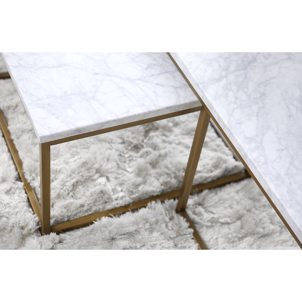 Traditions Transitional Carrera Nesting Coffee Table. Picture 10