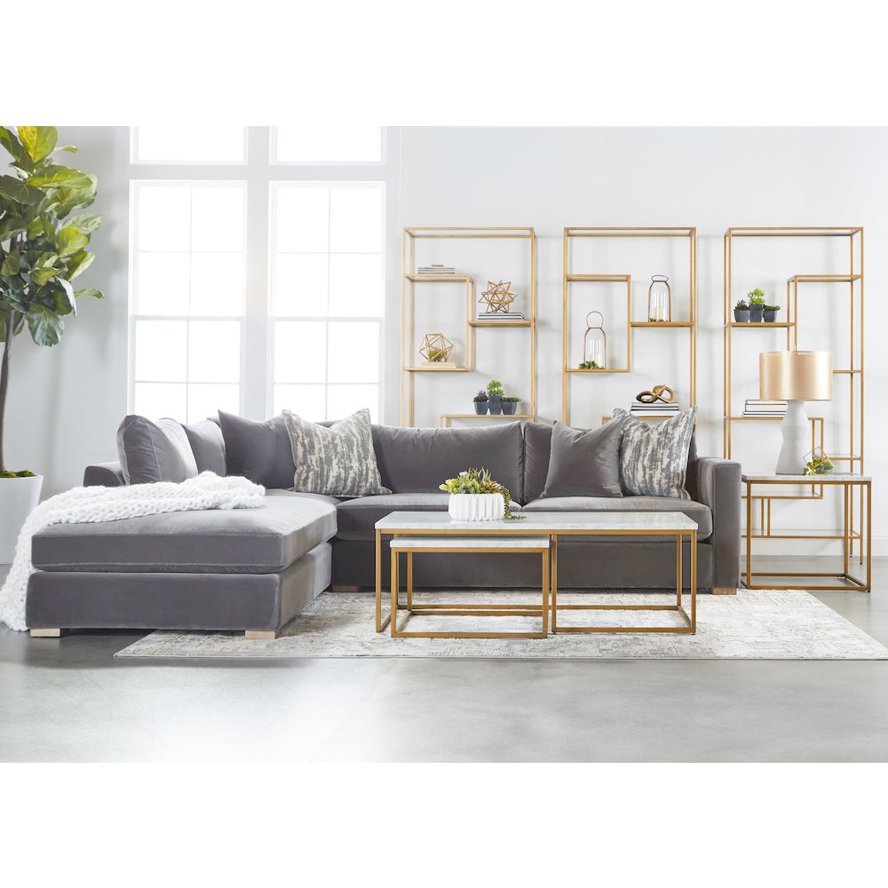 Traditions Transitional Carrera Nesting Coffee Table. Picture 15