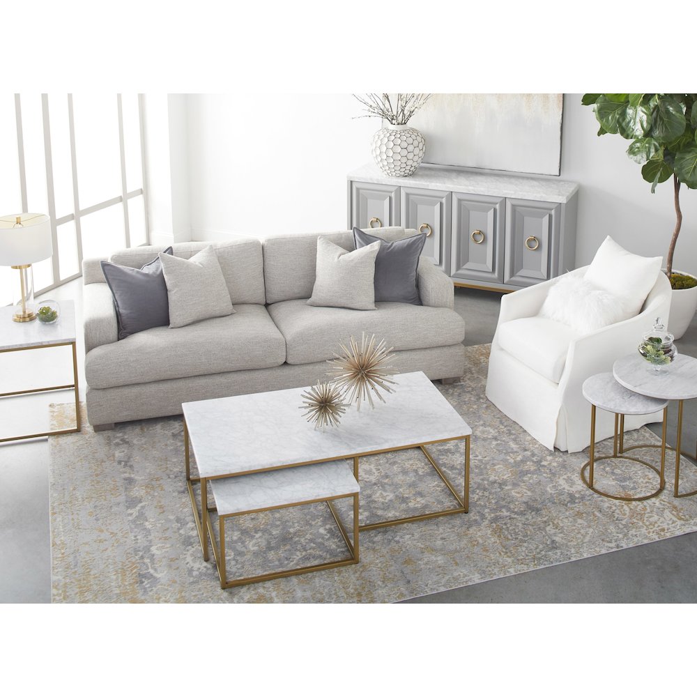 Traditions Transitional Carrera Nesting Coffee Table. Picture 17