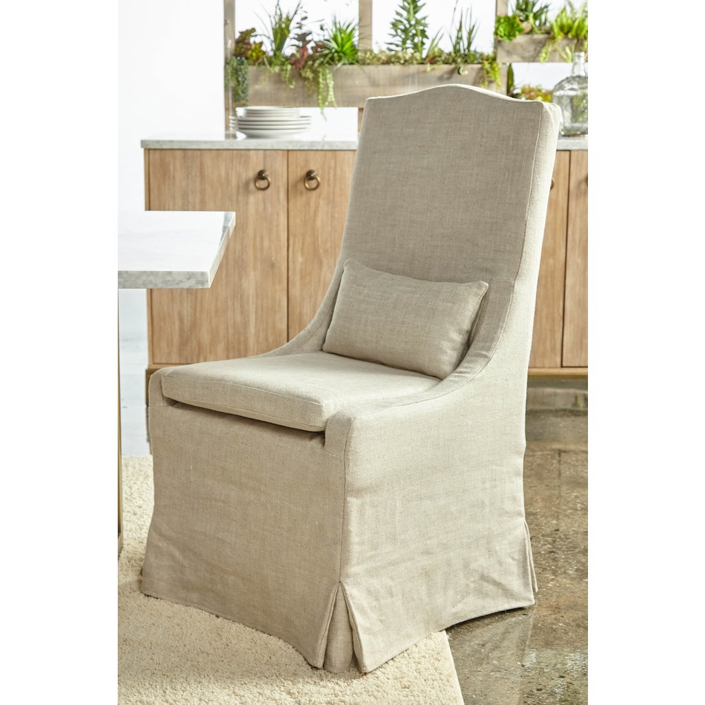 Essentials Transitional Colette Slipcover Dining Chair, Set of 2. Picture 8