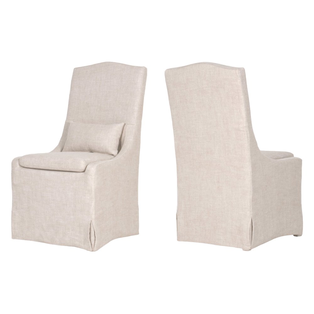 Essentials Transitional Colette Slipcover Dining Chair, Set of 2. Picture 14