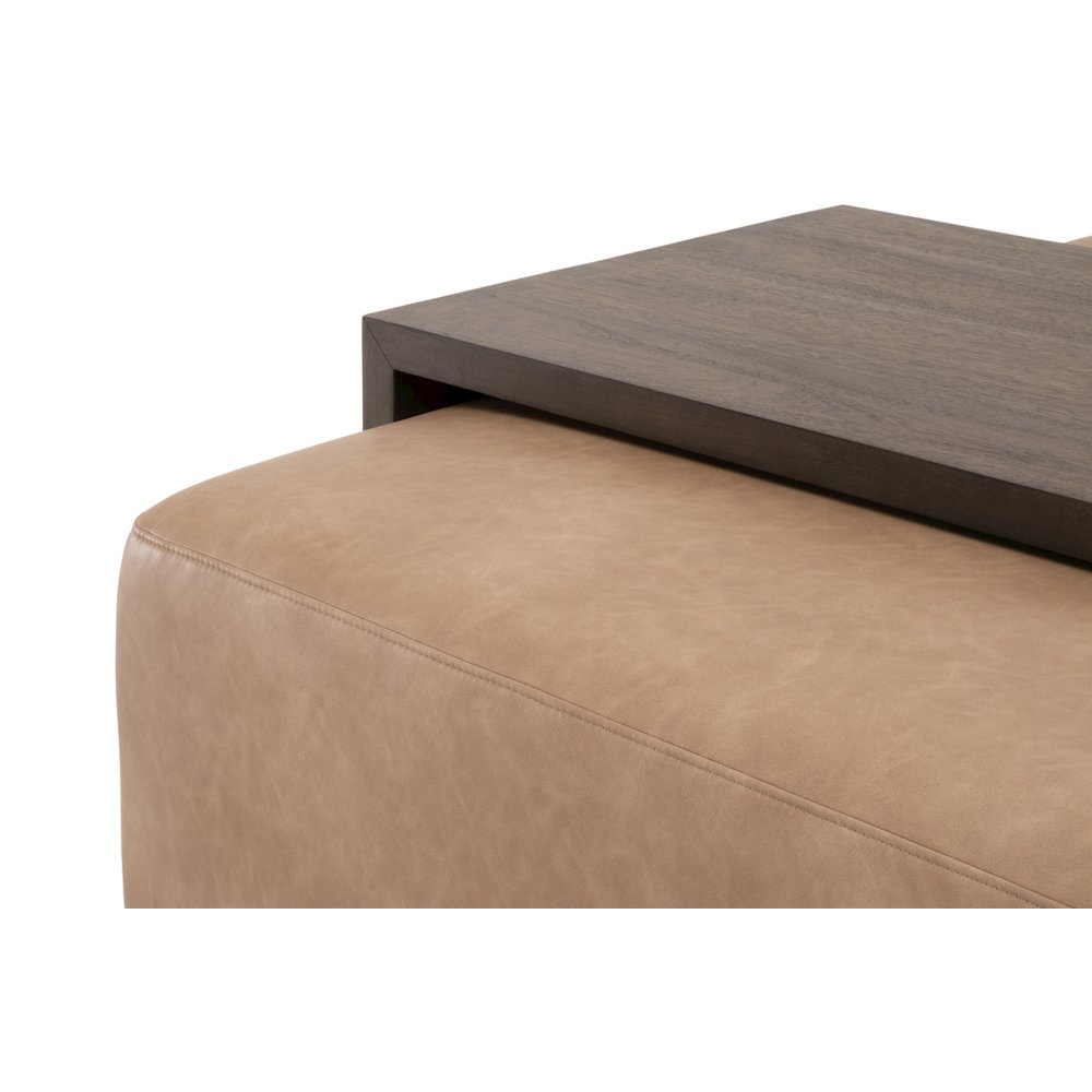 Traditions Transitional Dovetail Upholstered Coffee Table. Picture 13
