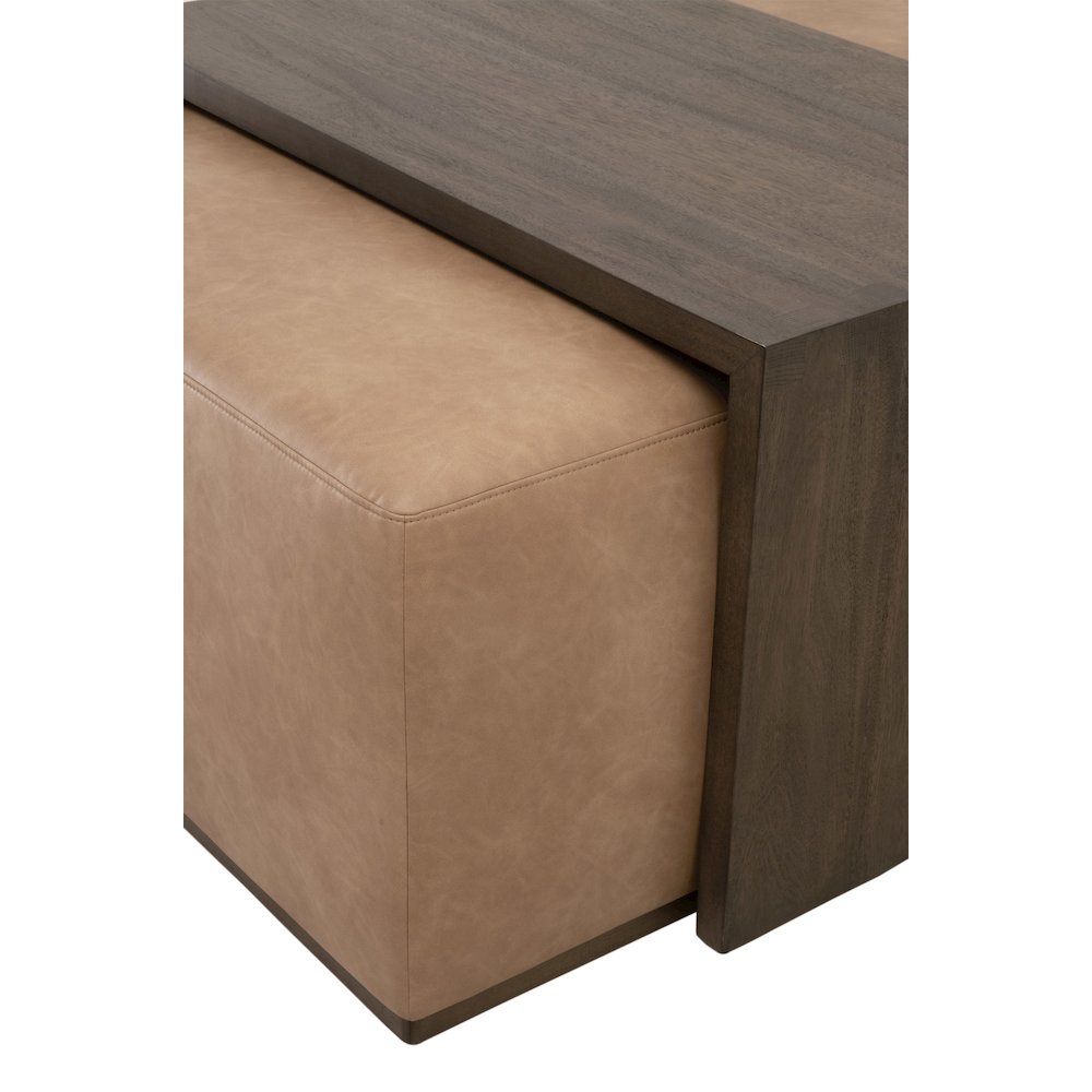 Traditions Transitional Dovetail Upholstered Coffee Table. Picture 14