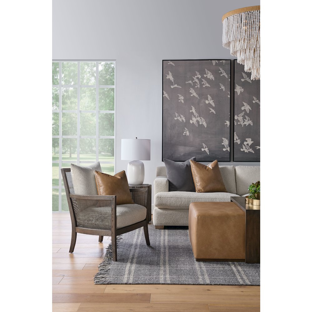 Traditions Transitional Dovetail Upholstered Coffee Table. Picture 21