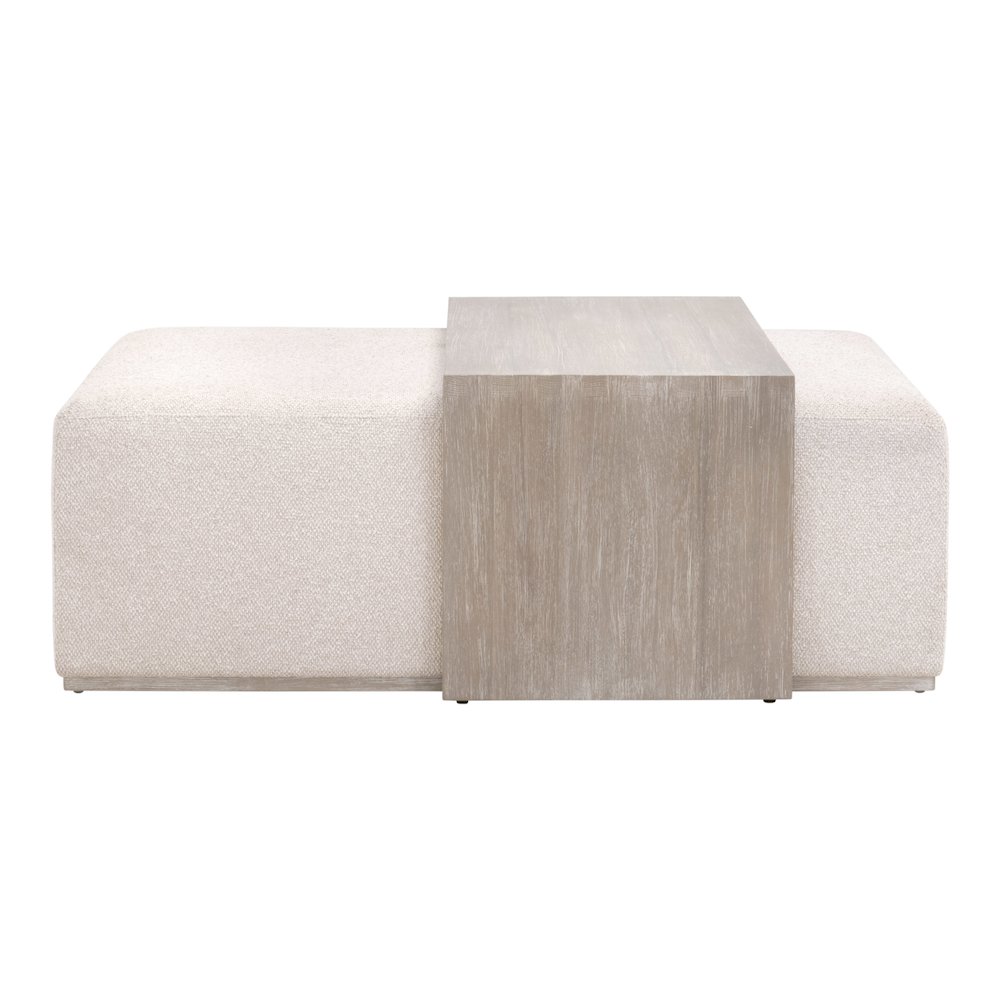 Traditions Transitional Dovetail Upholstered Coffee Table. Picture 1