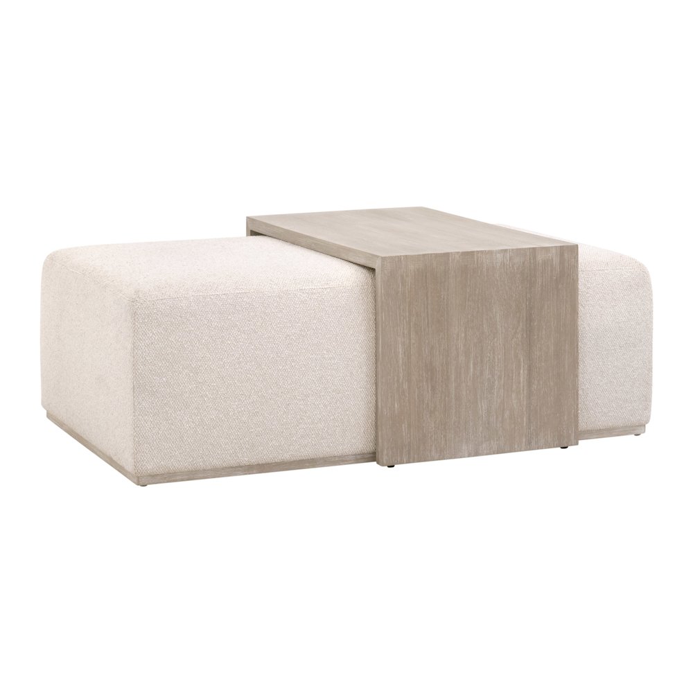 Traditions Transitional Dovetail Upholstered Coffee Table. Picture 2