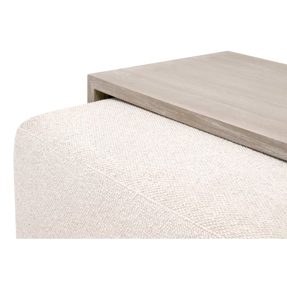 Traditions Transitional Dovetail Upholstered Coffee Table. Picture 13
