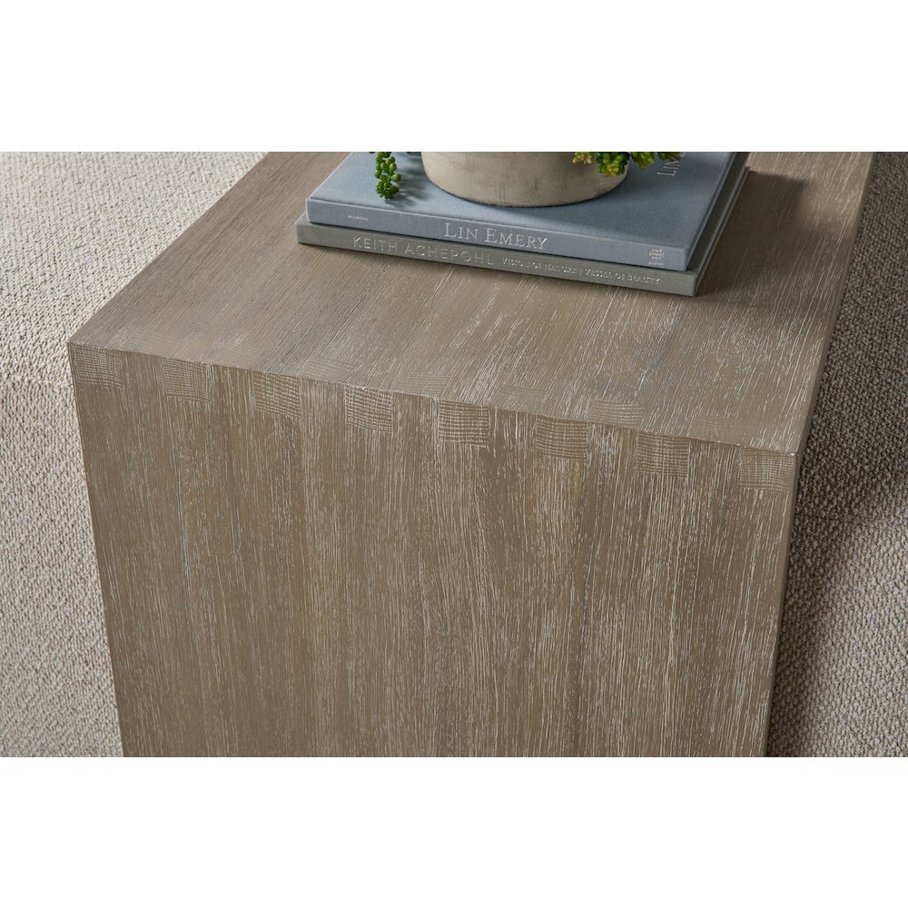 Traditions Transitional Dovetail Upholstered Coffee Table. Picture 18