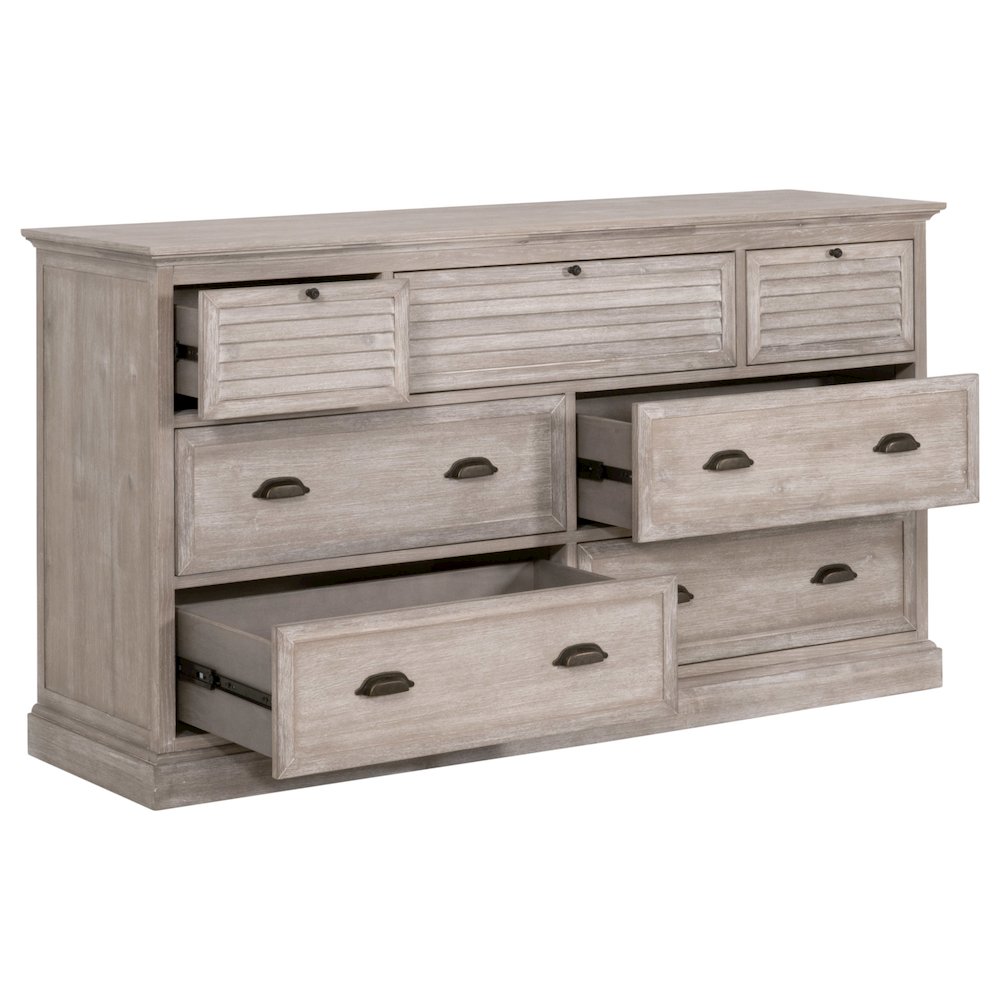 Traditions Transitional Eden 7-Drawer Media Dresser. Picture 5