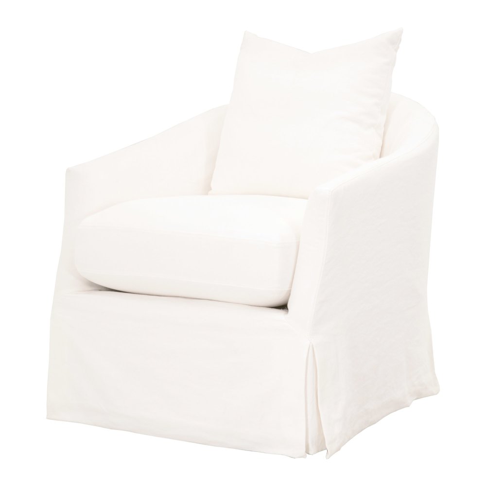 Stitch & Hand - Upholstery Transitional Faye Slipcover Swivel Club Chair. Picture 2