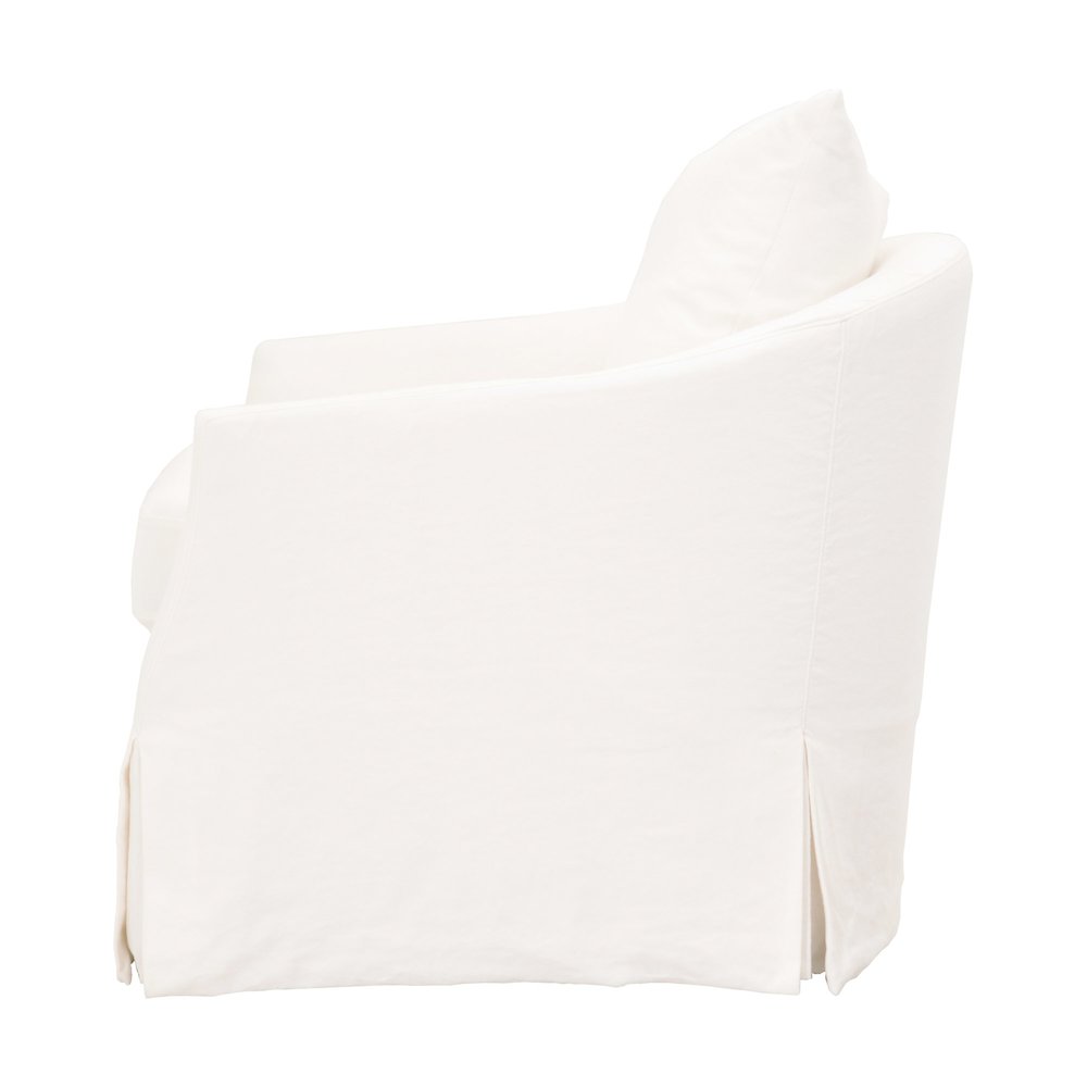 Stitch & Hand - Upholstery Transitional Faye Slipcover Swivel Club Chair. Picture 3
