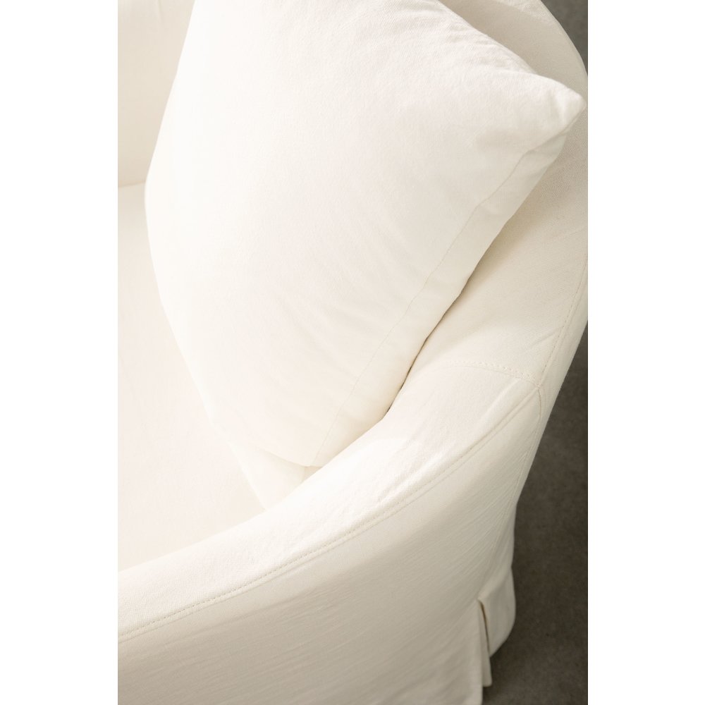 Stitch & Hand - Upholstery Transitional Faye Slipcover Swivel Club Chair. Picture 6