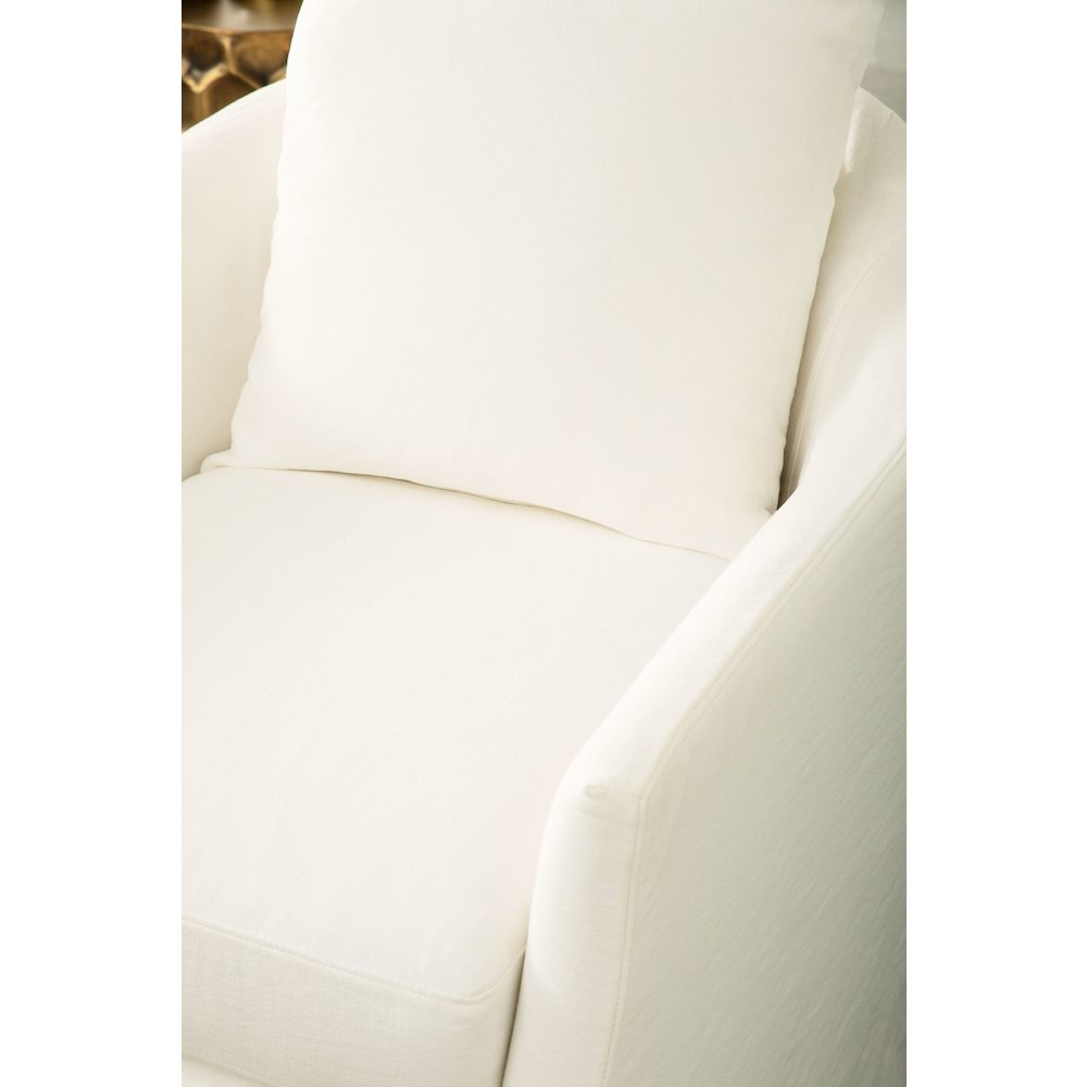 Stitch & Hand - Upholstery Transitional Faye Slipcover Swivel Club Chair. Picture 7