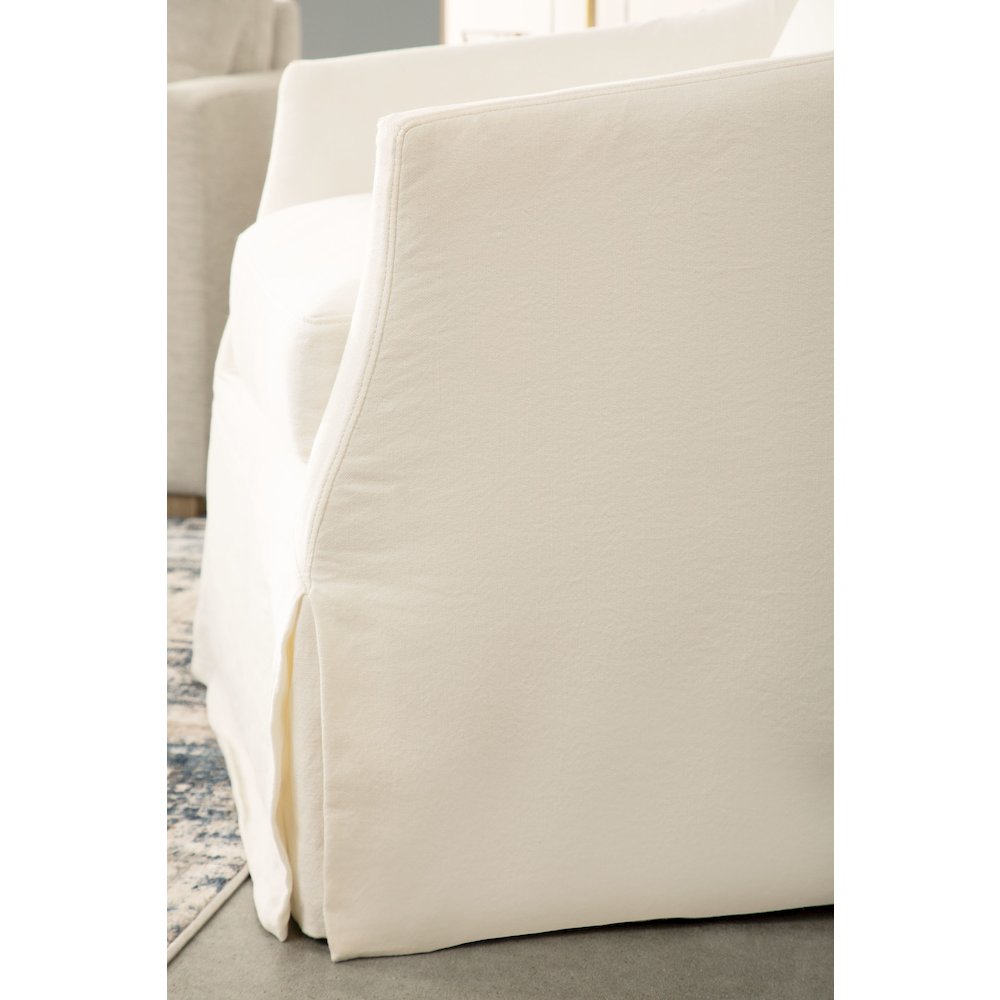 Stitch & Hand - Upholstery Transitional Faye Slipcover Swivel Club Chair. Picture 8