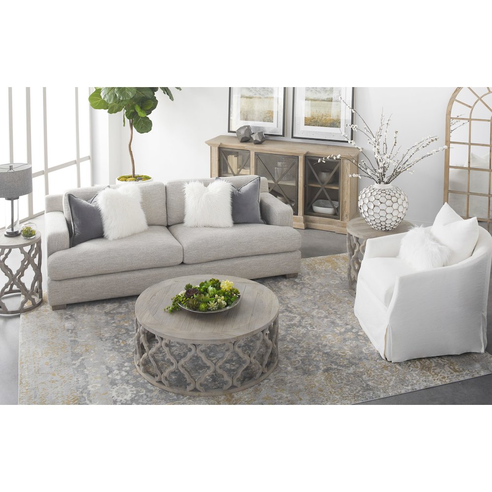 Stitch & Hand - Upholstery Transitional Faye Slipcover Swivel Club Chair. Picture 17
