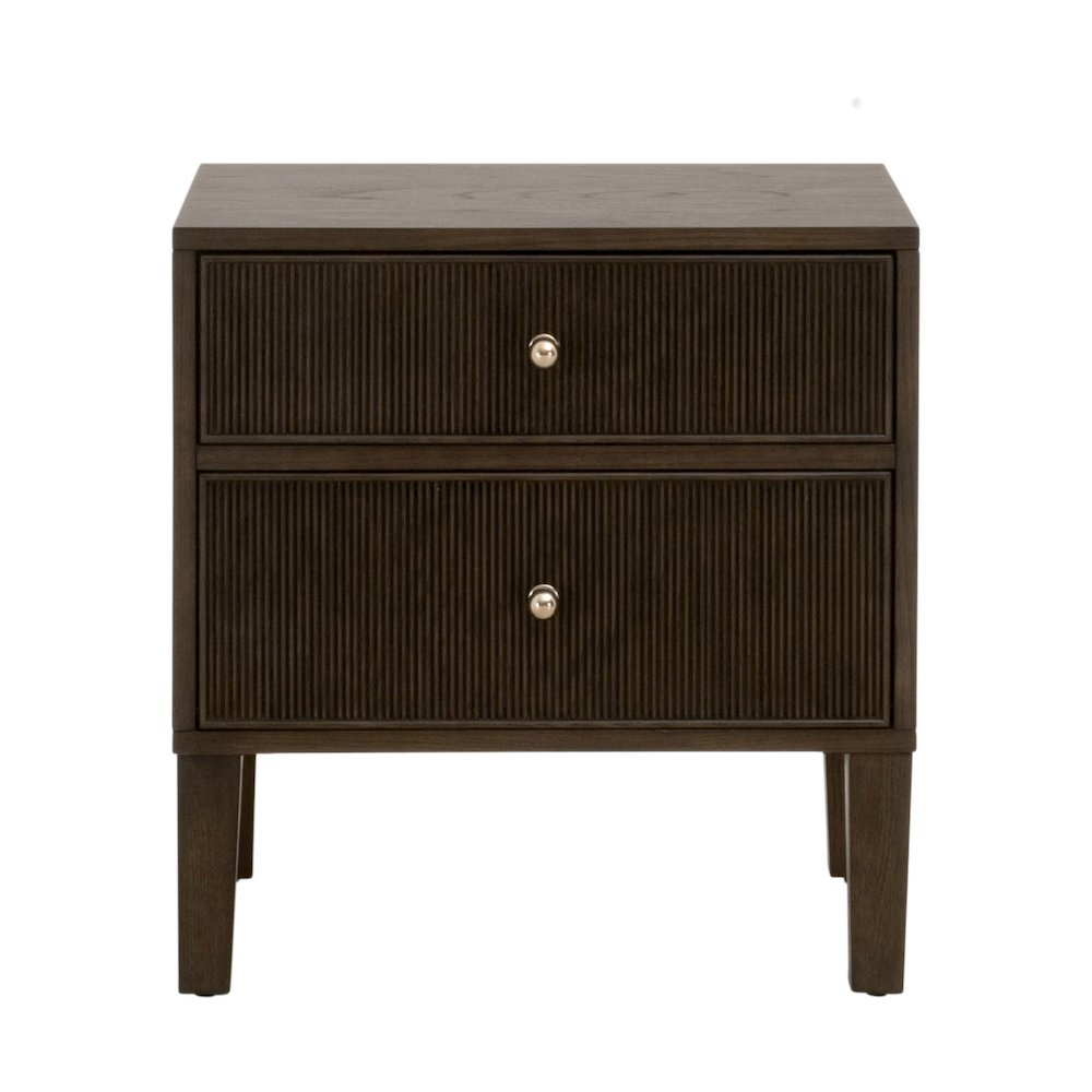 Bronze Bay Transitional Highland 2-Drawer Nightstand. Picture 1