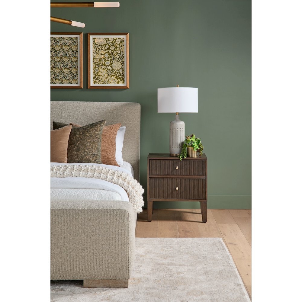 Bronze Bay Transitional Highland 2-Drawer Nightstand. Picture 9