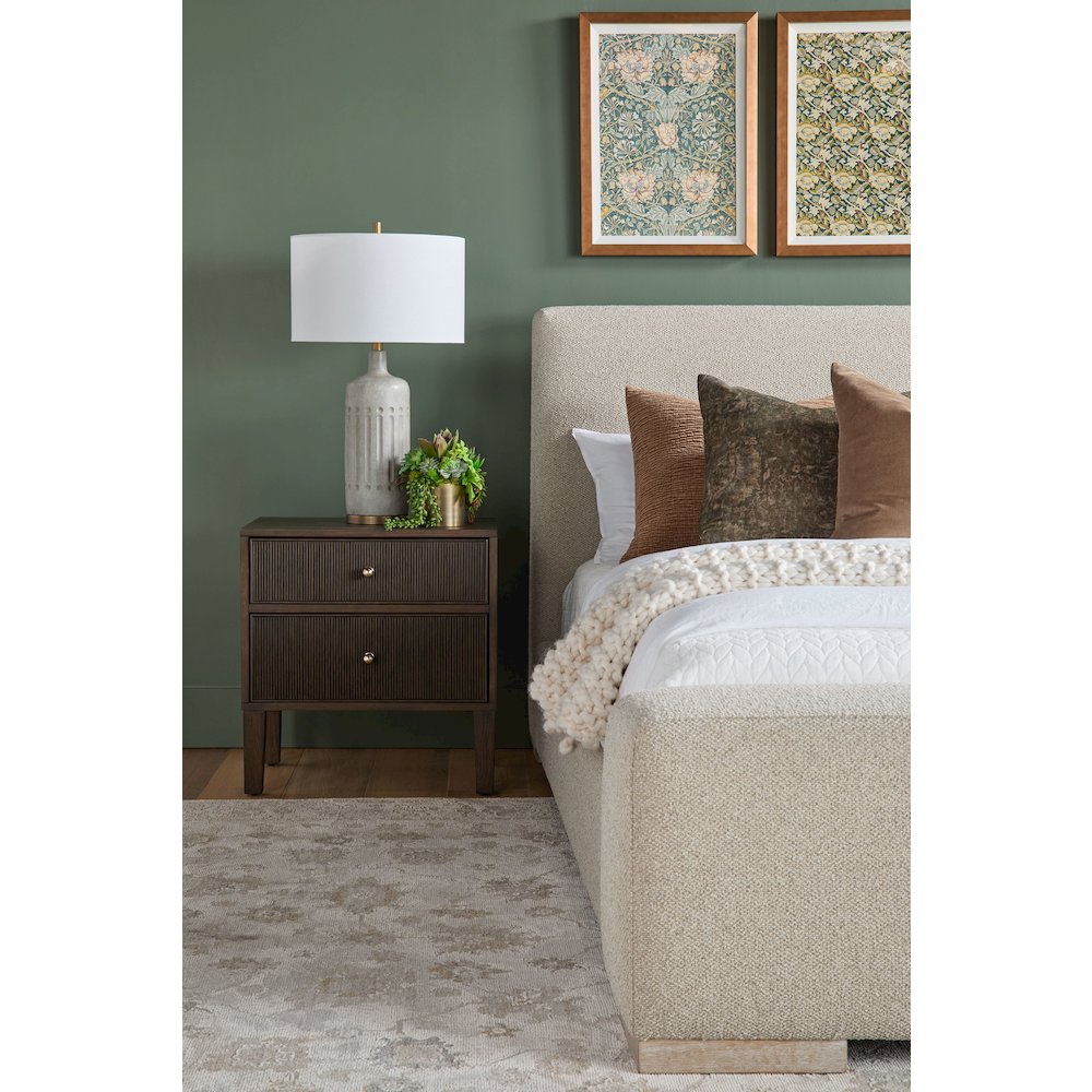 Bronze Bay Transitional Highland 2-Drawer Nightstand. Picture 10