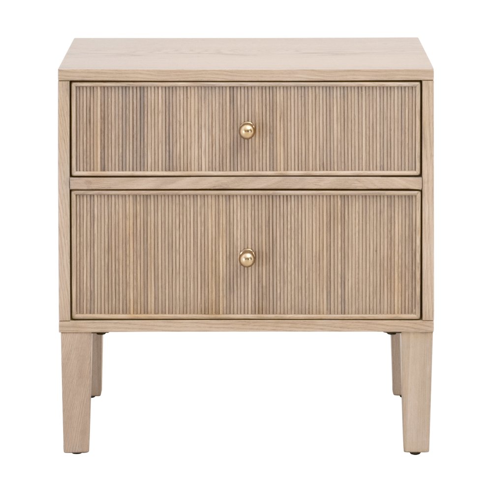 Bronze Bay Transitional Highland 2-Drawer Nightstand. Picture 1