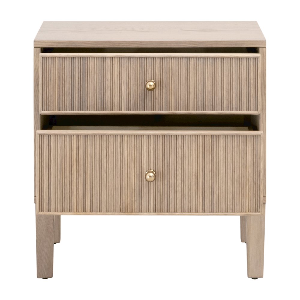 Bronze Bay Transitional Highland 2-Drawer Nightstand. Picture 2