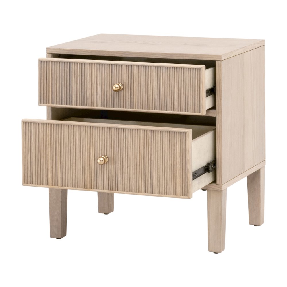 Bronze Bay Transitional Highland 2-Drawer Nightstand. Picture 4