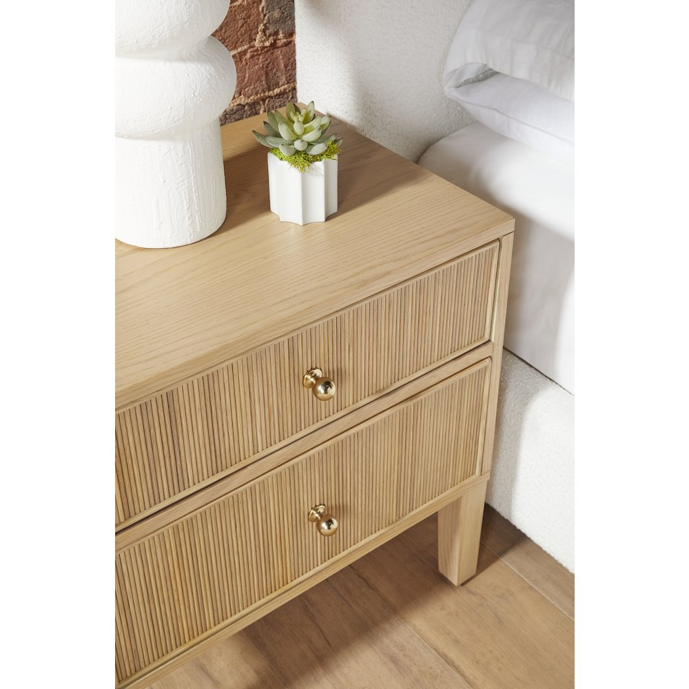 Bronze Bay Transitional Highland 2-Drawer Nightstand. Picture 13