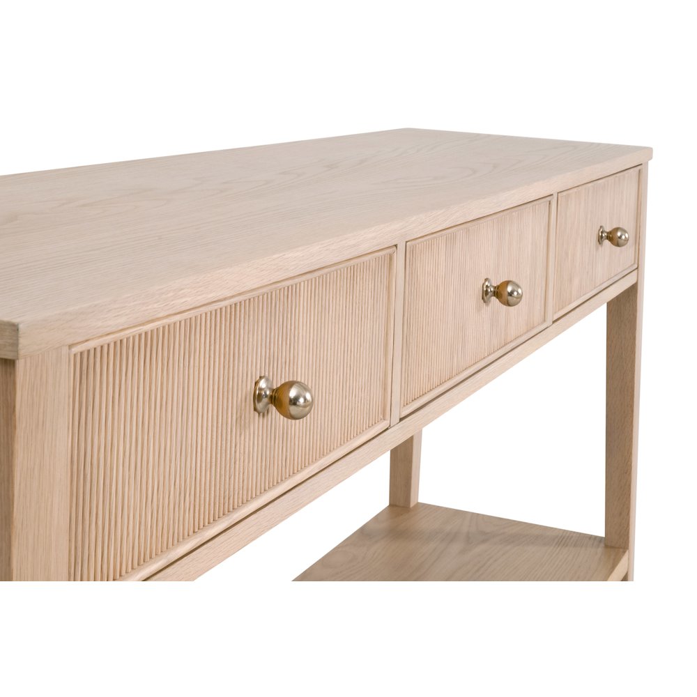 Bronze Bay Transitional Highland 3-Drawer Console Table. Picture 6