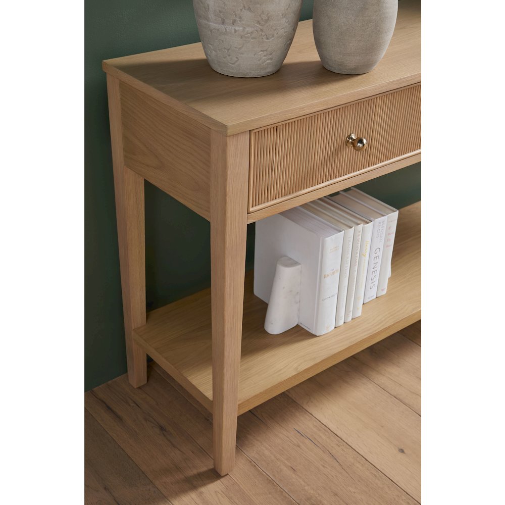 Bronze Bay Transitional Highland 3-Drawer Console Table. Picture 13
