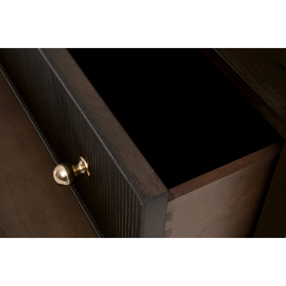 Bronze Bay Transitional Highland Open Shelf 2-Drawer Nightstand. Picture 8