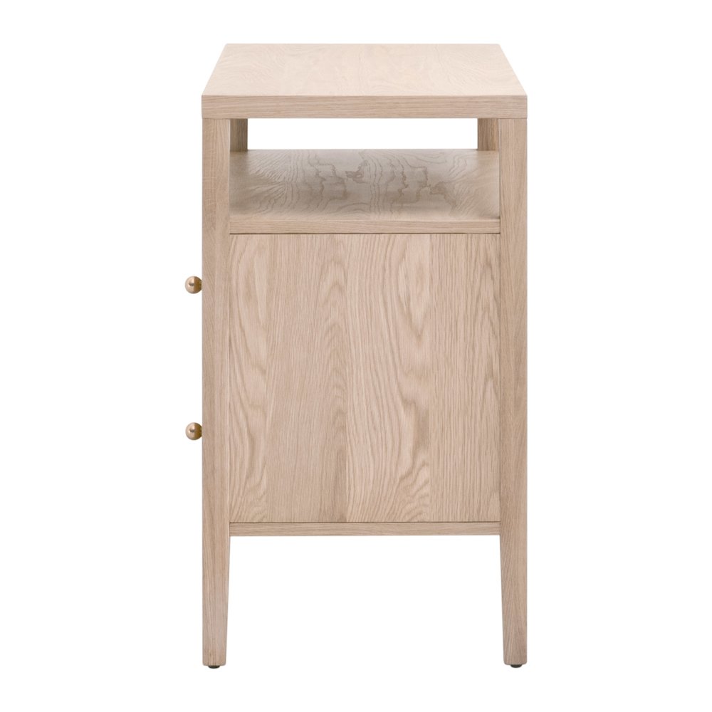 Bronze Bay Transitional Highland Open Shelf 2-Drawer Nightstand. Picture 5