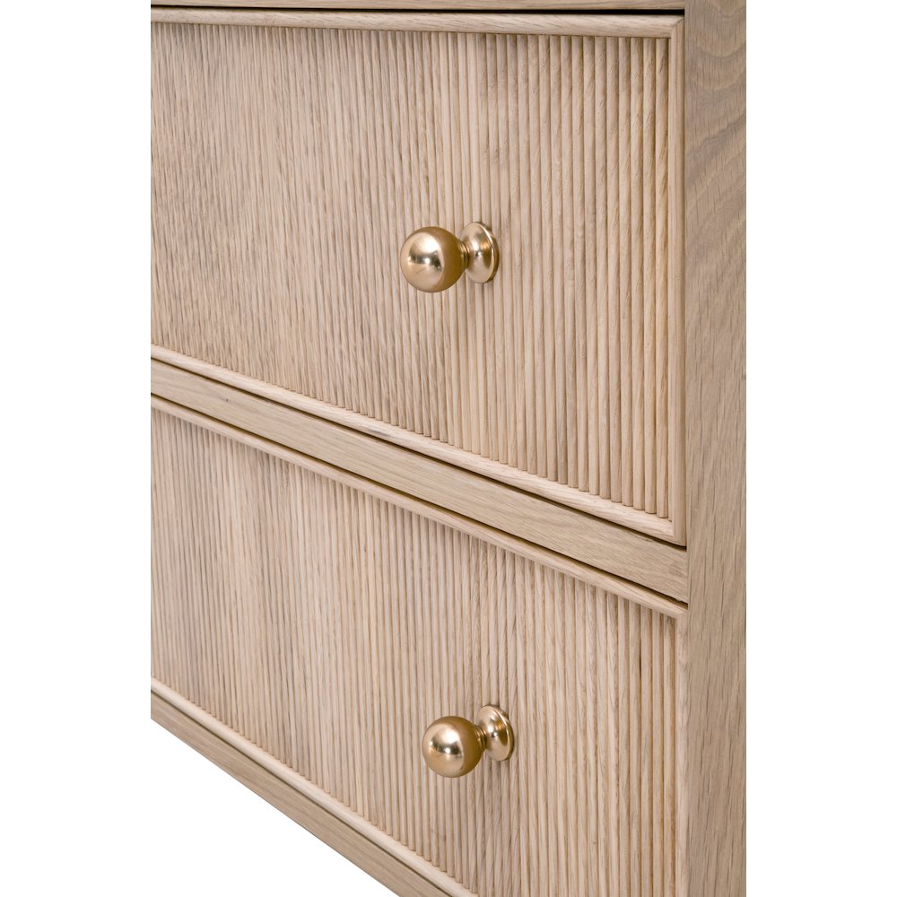 Bronze Bay Transitional Highland Open Shelf 2-Drawer Nightstand. Picture 9